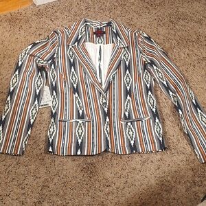 Rock and Roll denim Women's Striped Blazer M NWT
